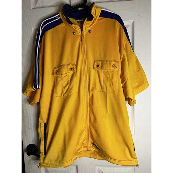 Vintage Rare Adidas Hoodie Men Orange Hoodie Full Zip Short Sleeve ( Read )